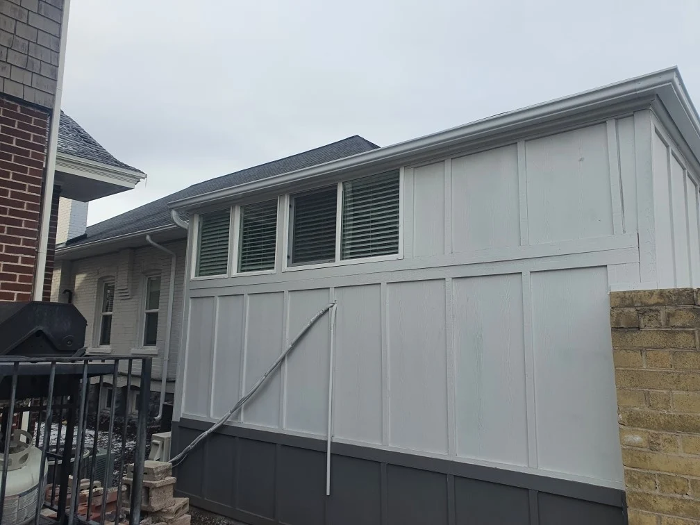 White siding on a home exterior