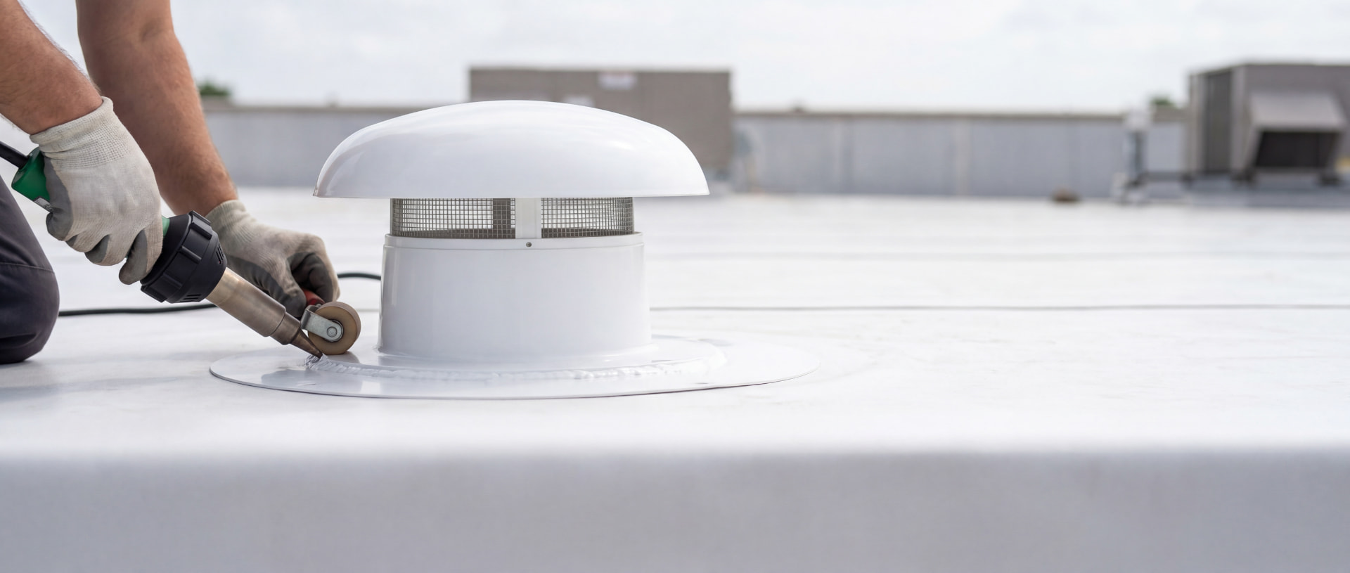 Commercial roofing — illustrative stock photo
