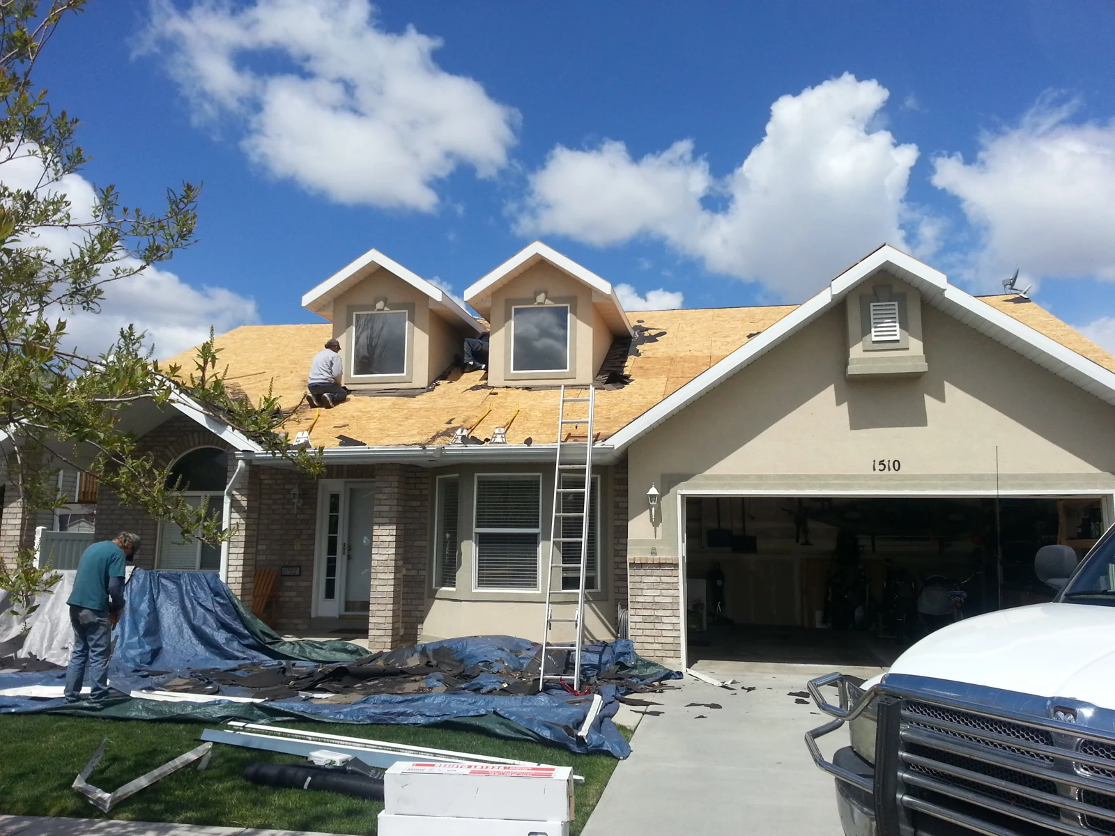 CCR roofing work in progress on a residential home